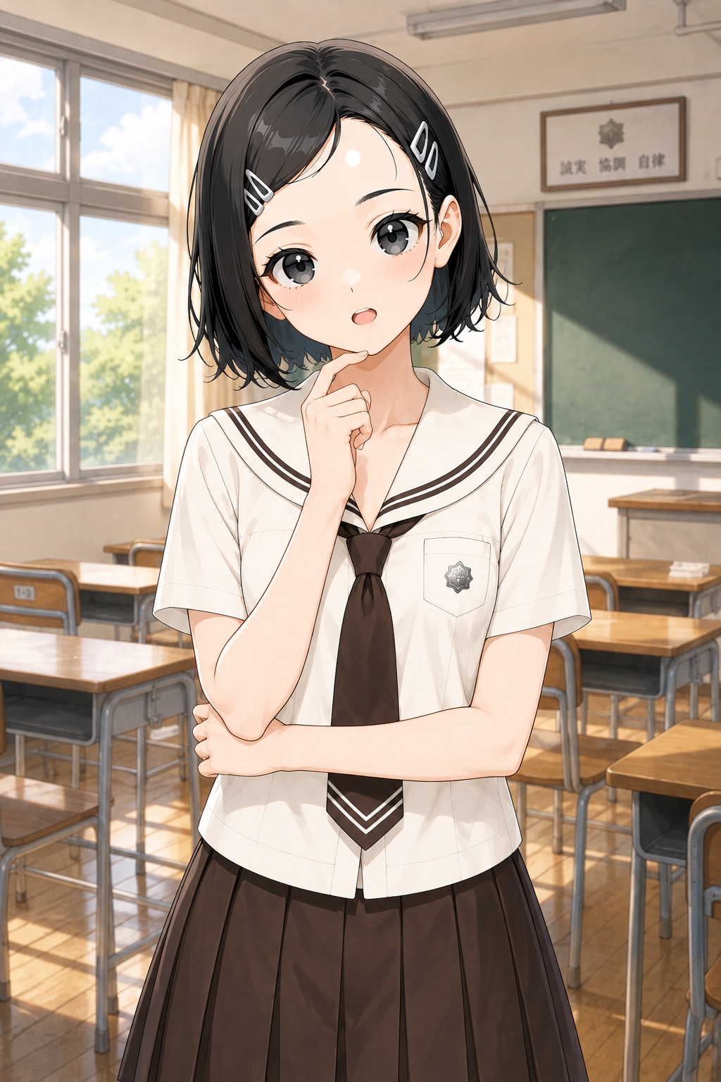 架空制服女子４８　真央ちゃん | の人気AIイラスト・グラビア