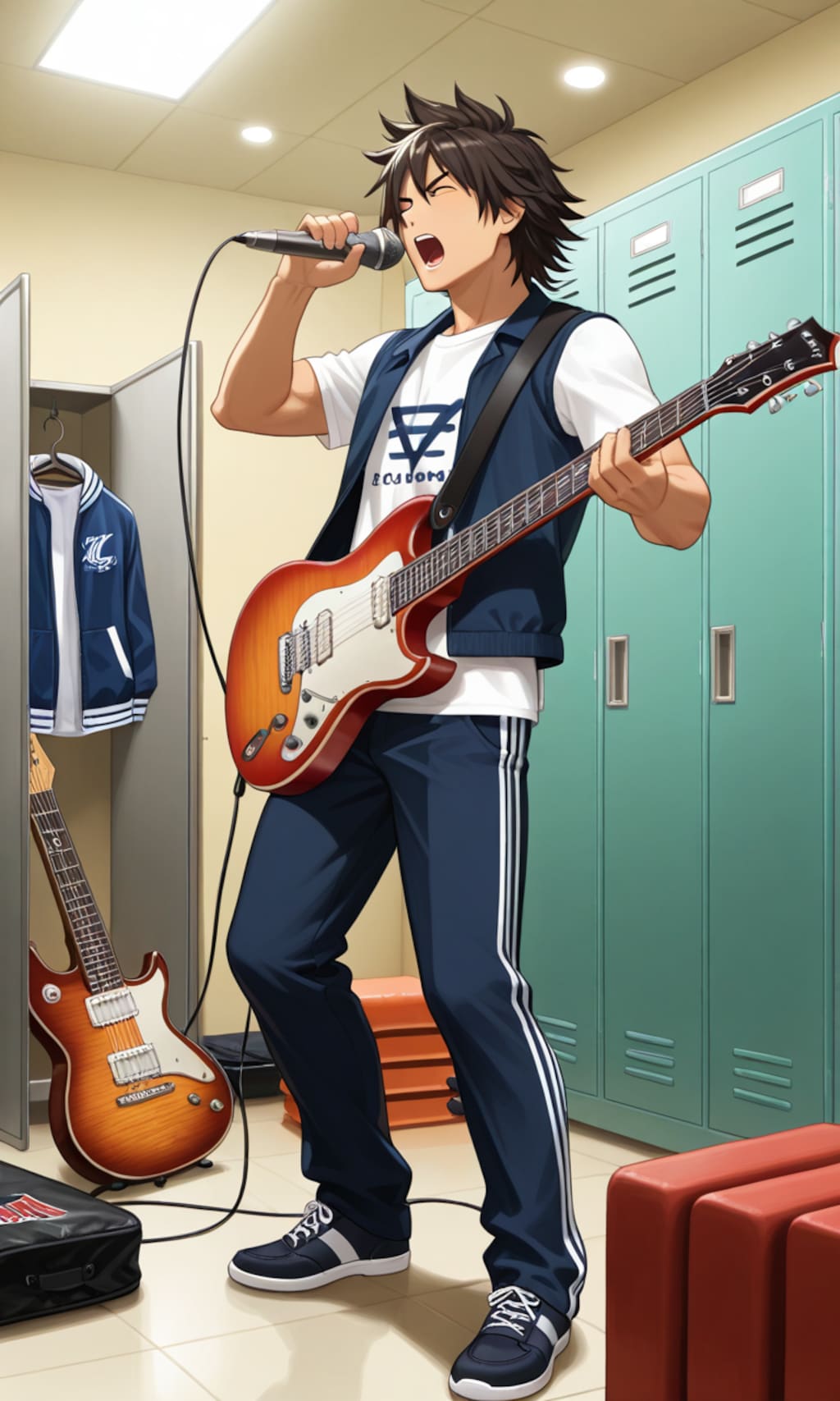 更衣室でロック