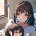 ママのお見舞いに来て甘えちゃう女の子 3枚目