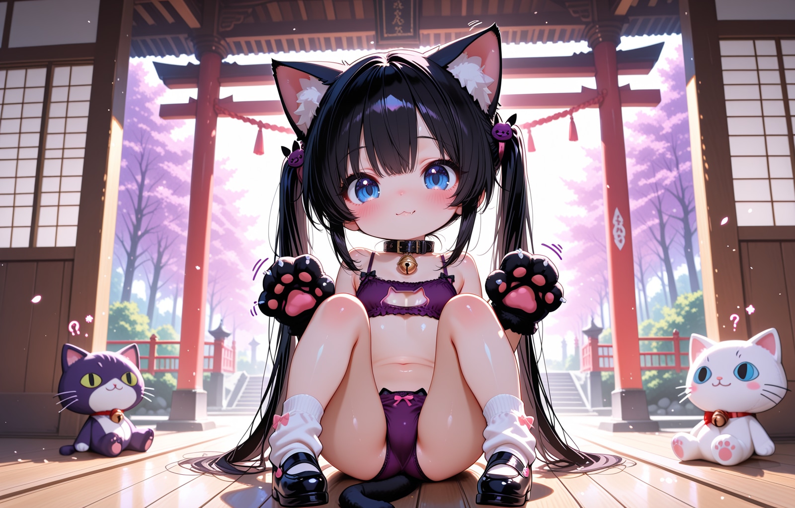 猫下着の娘