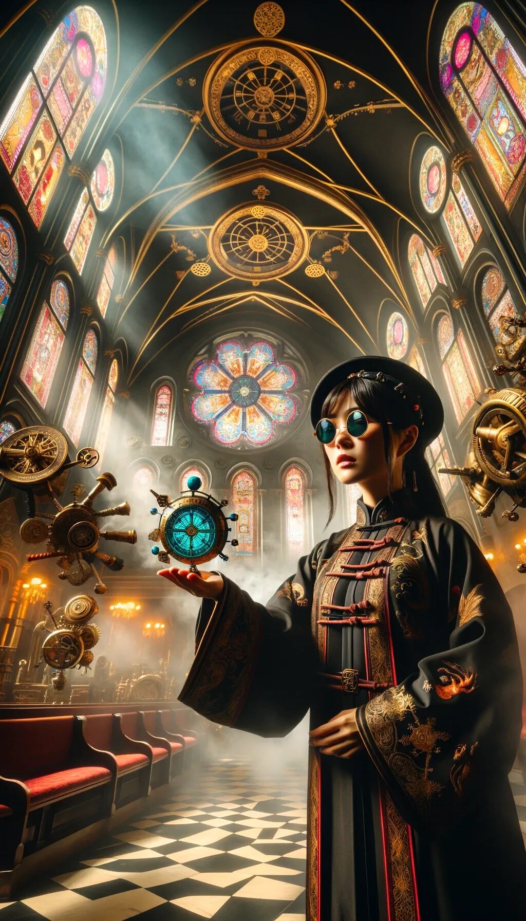 スチームパンクシティの教会を訪れた風水師ちゃん