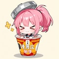 🍜とピンク髪ちゃん 3枚目