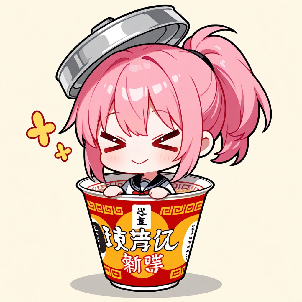 🍜とピンク髪ちゃん