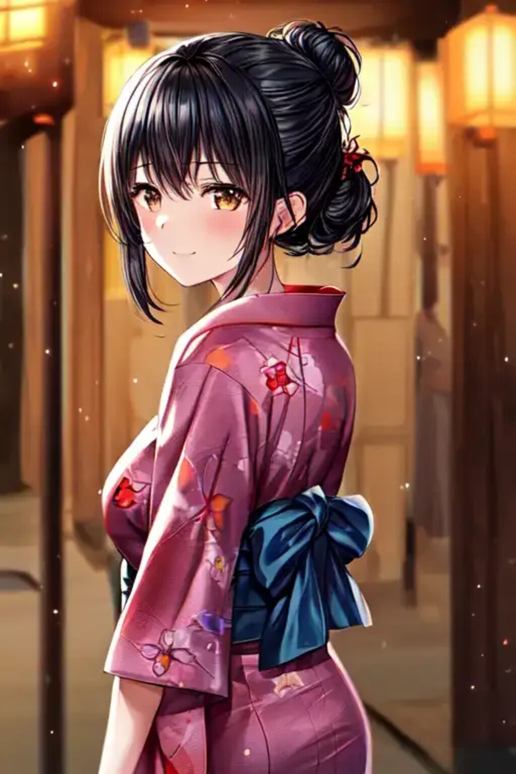 浴衣双葉と屋台デート（眼鏡無し・お団子ヘアVer）