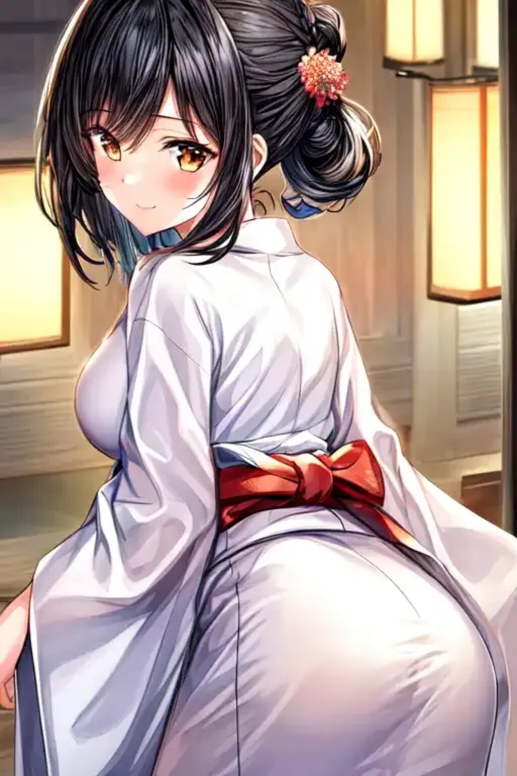 浴衣双葉と屋台デート（眼鏡無し・お団子ヘアVer）