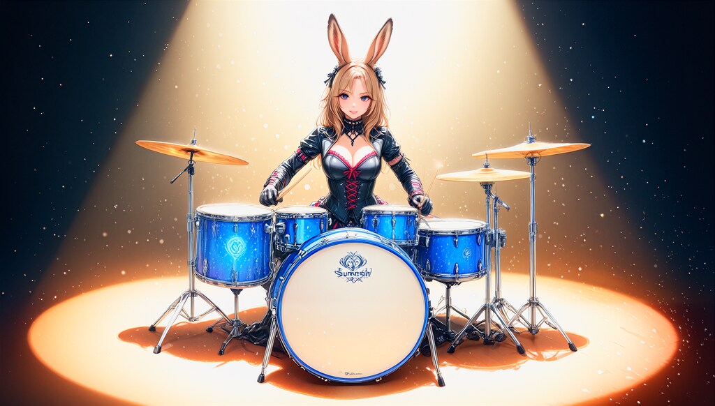 彼女のバスドラは強烈です