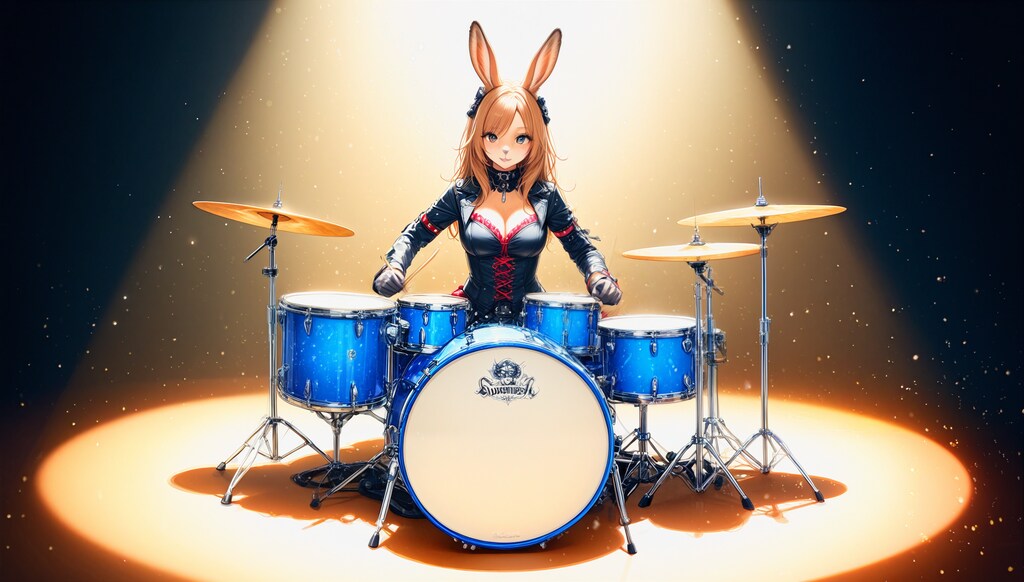 彼女のバスドラは強烈です