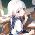 白髪ちゃんa4-学校風景 3枚目