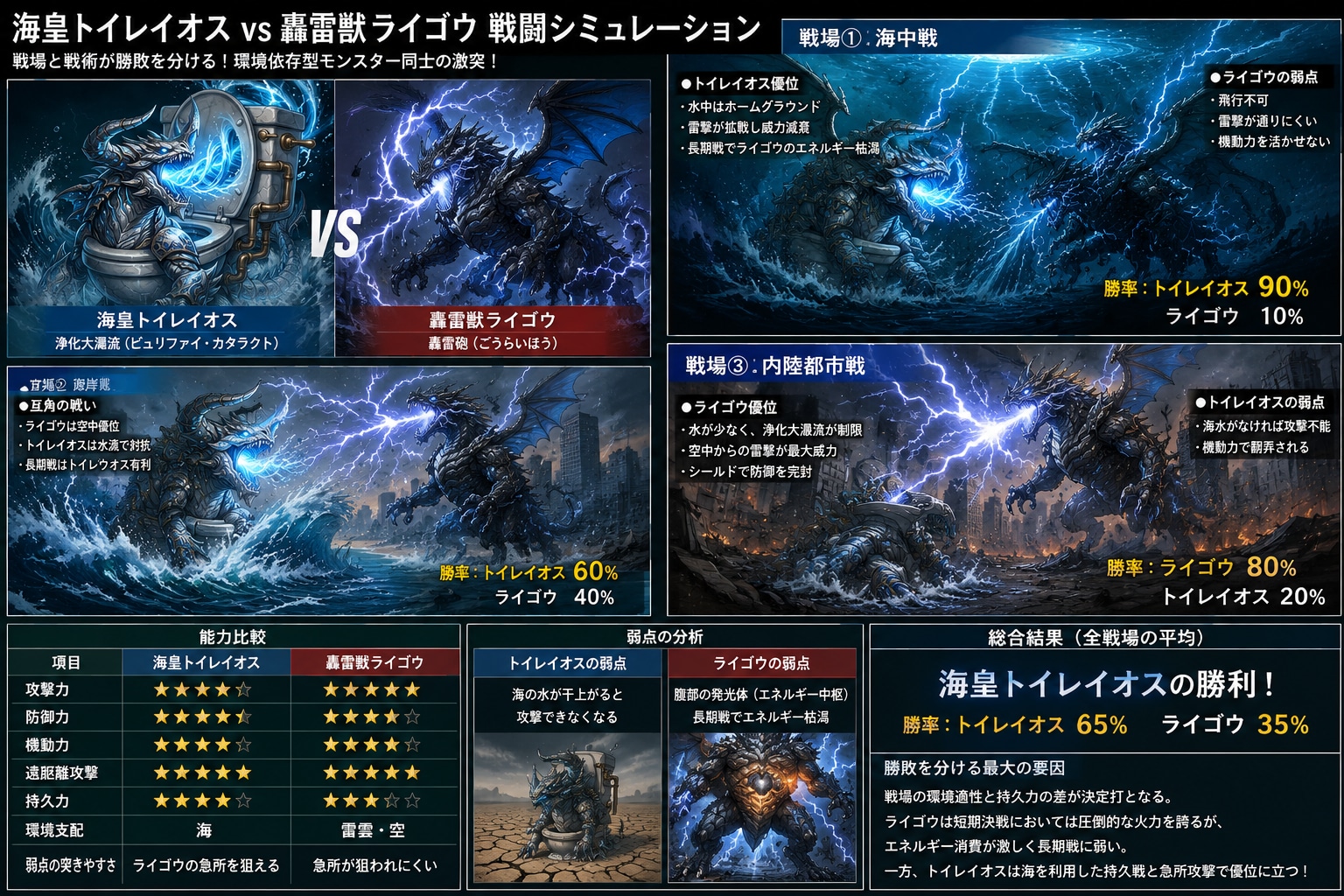 【速報】海皇トイレイオスvs轟雷獣ライゴウ　対戦結果