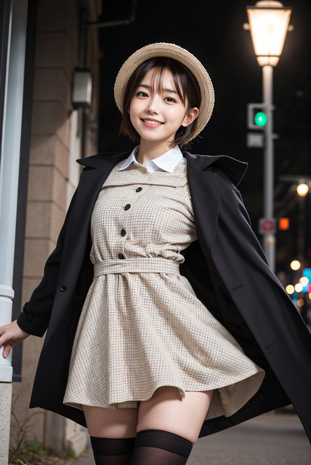 コートとタイツの秋冬コーデ 2