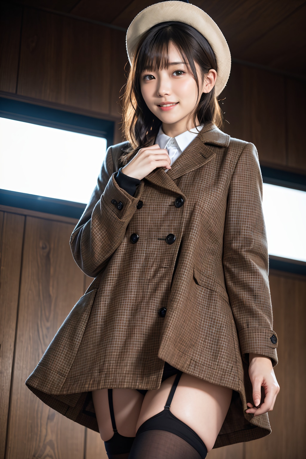 コートとタイツの秋冬コーデ 2