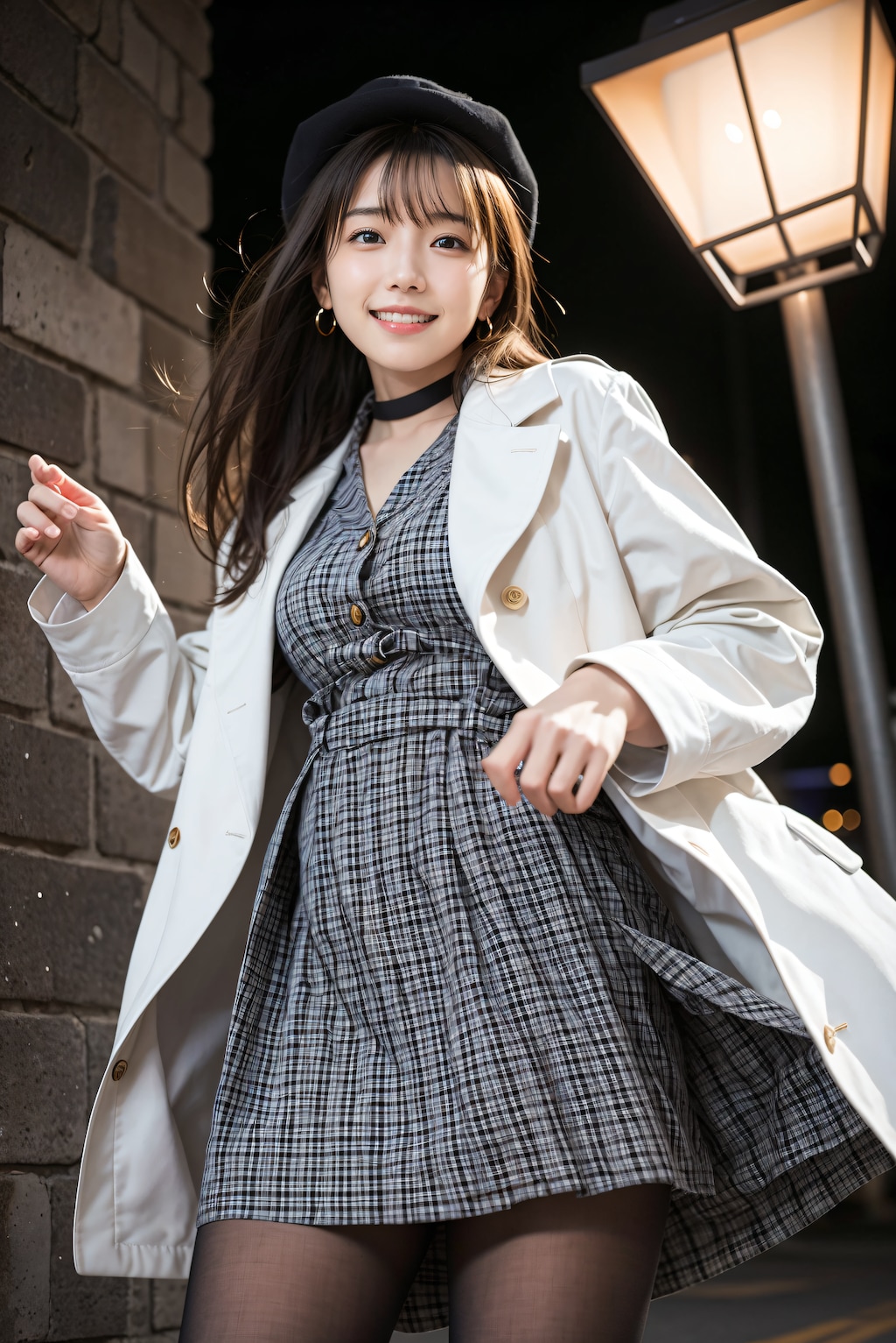 コートとタイツの秋冬コーデ 2