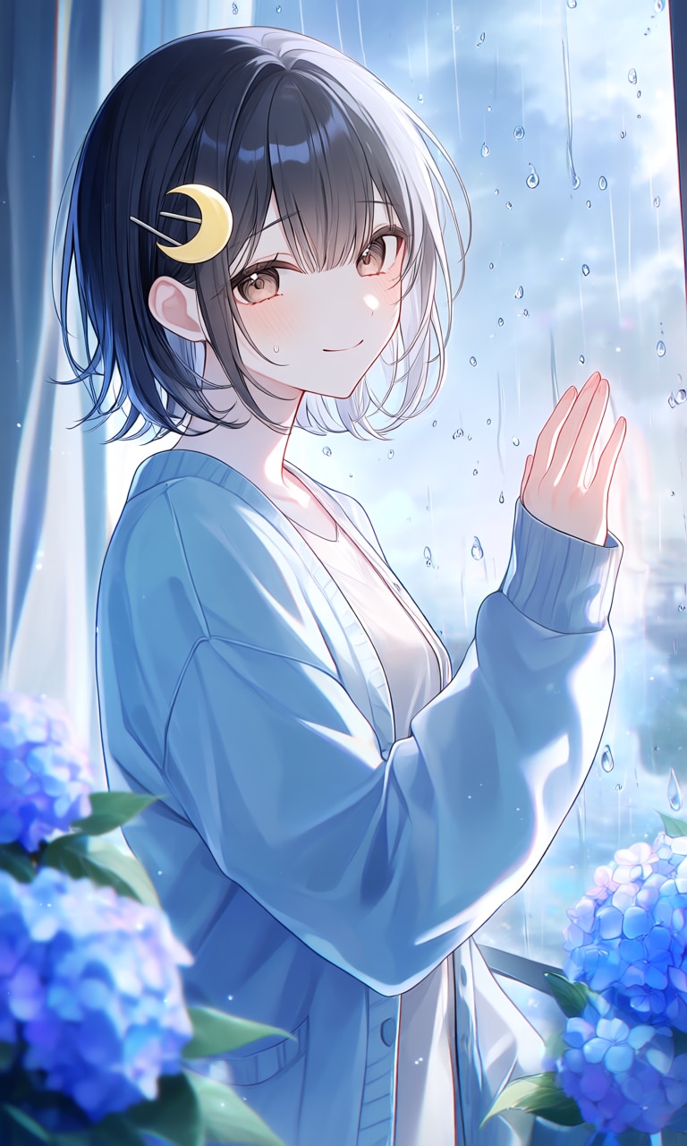 紫陽花とアイドル