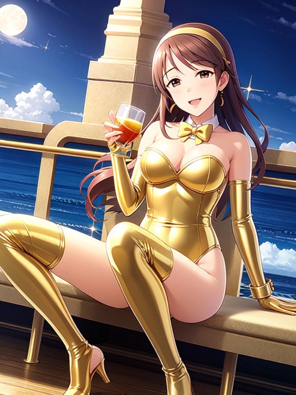 金色レオタードの三船美優さん