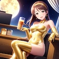 金色レオタードの三船美優さん 3枚目