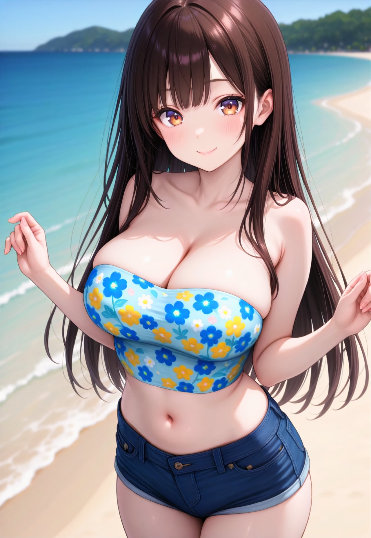 502（花柄のチューブトップ）