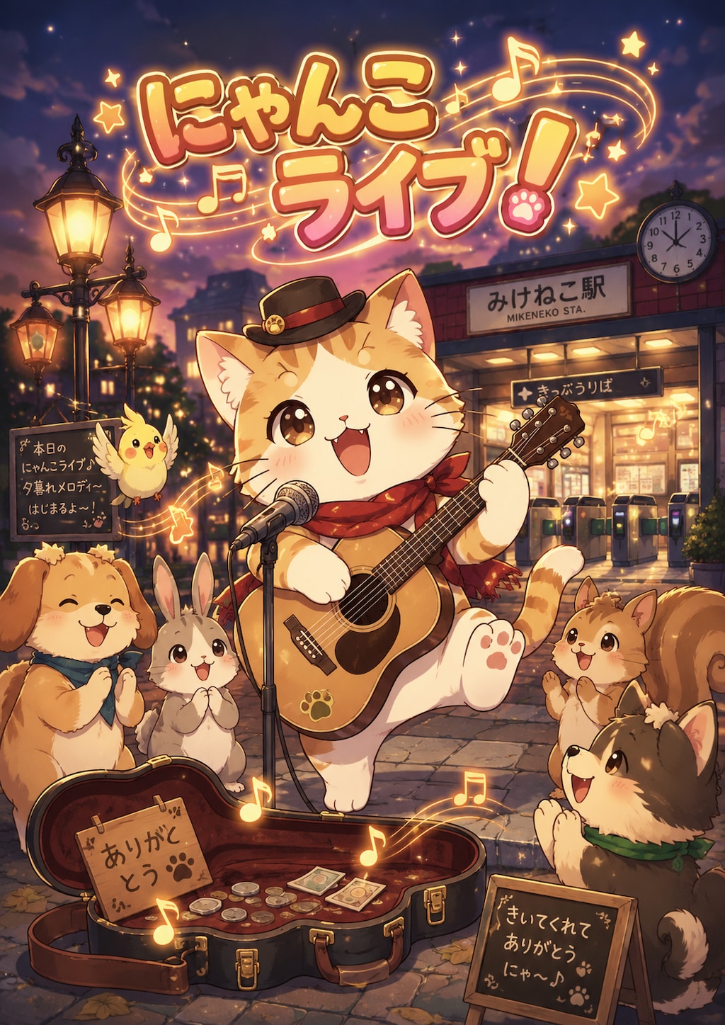 駅前にゃんこライブ！