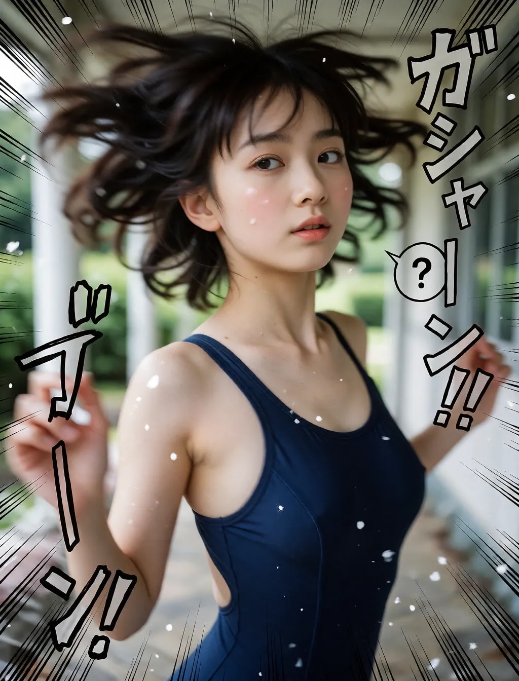 勢いのある水着