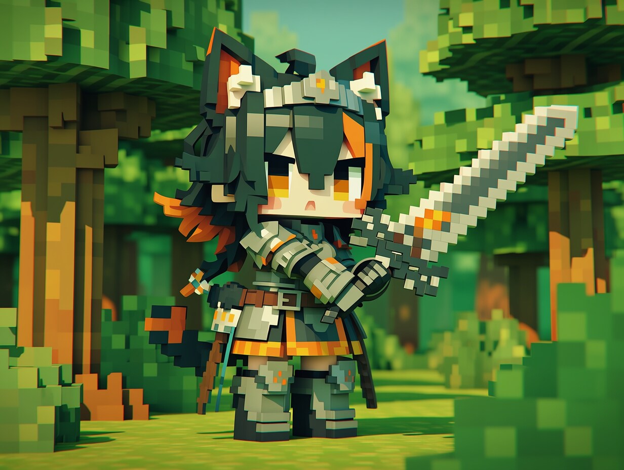 ローポリクラフト（１）翠鈴　niji7 | の人気AIイラスト・グラビア