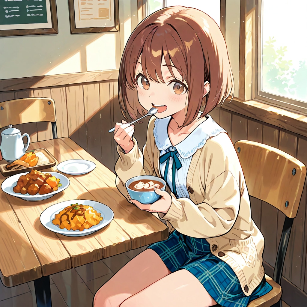 お食事中 | の人気AIイラスト・グラビア