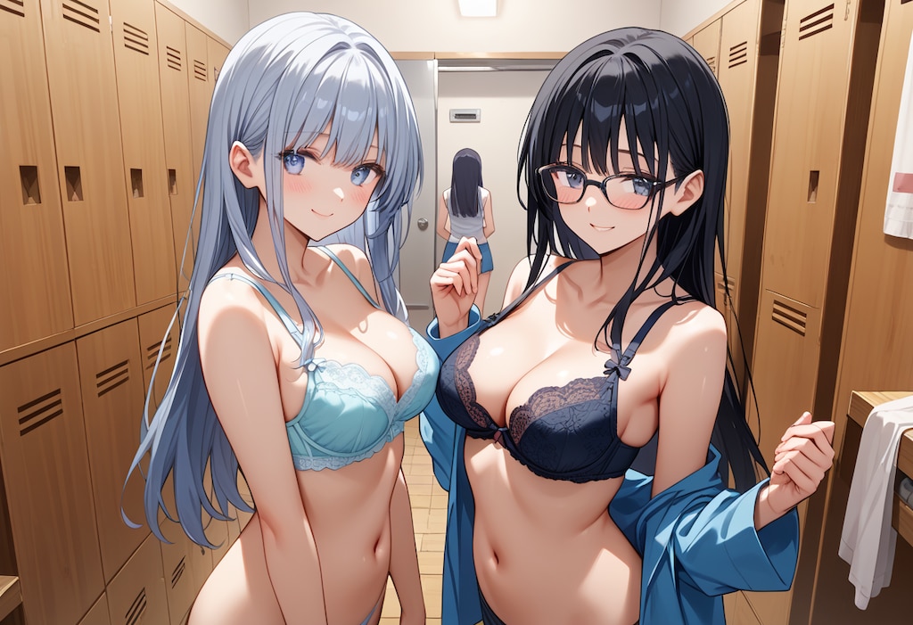 一緒にお風呂に行く途中(脱衣所)