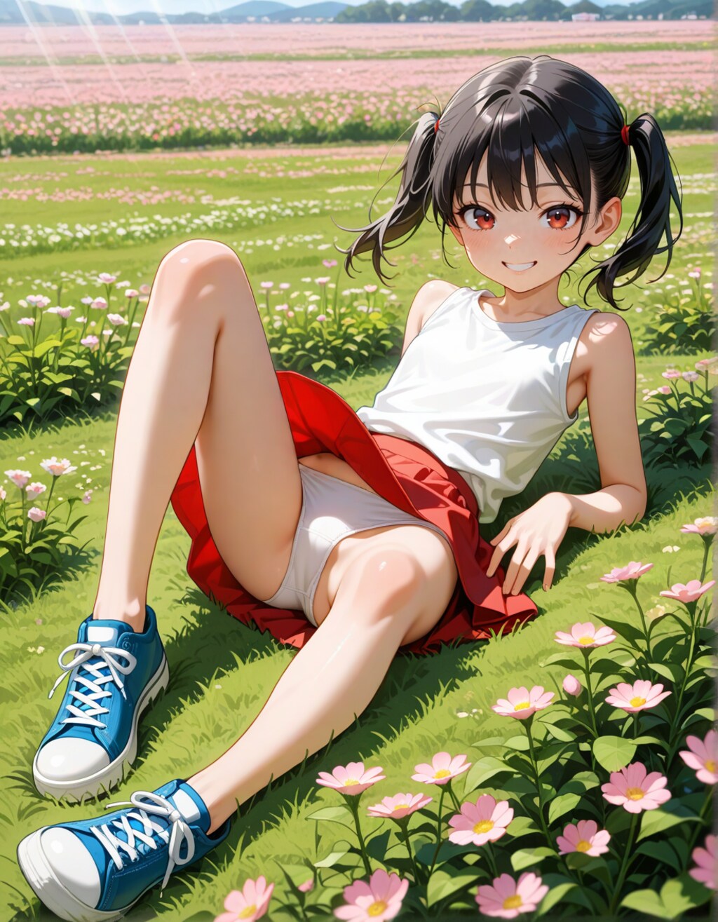 花畑の元気少女・リラックス