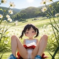 花畑の元気少女・リラックス 2枚目
