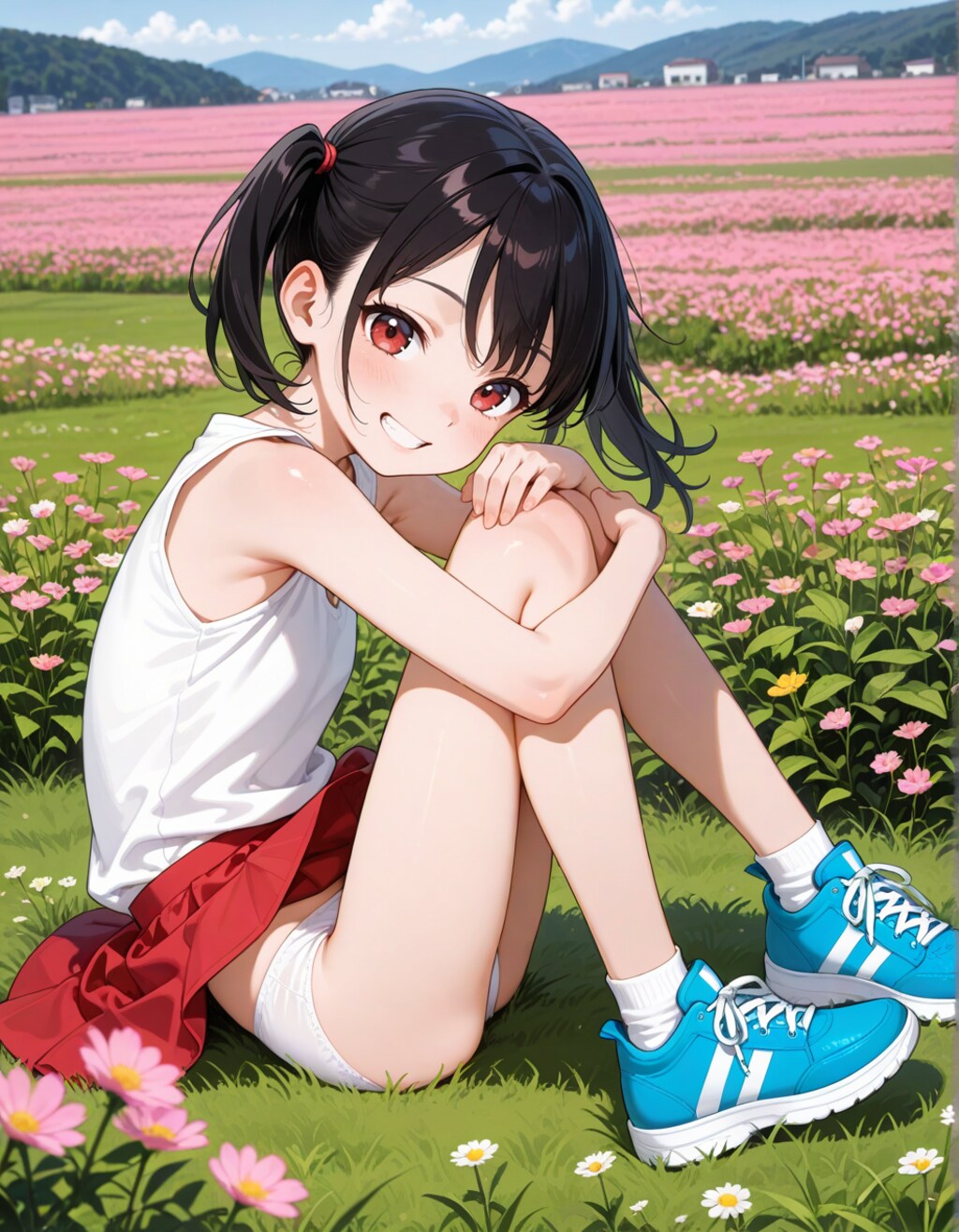 花畑の元気少女・リラックス