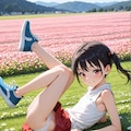 花畑の元気少女・リラックス 4枚目