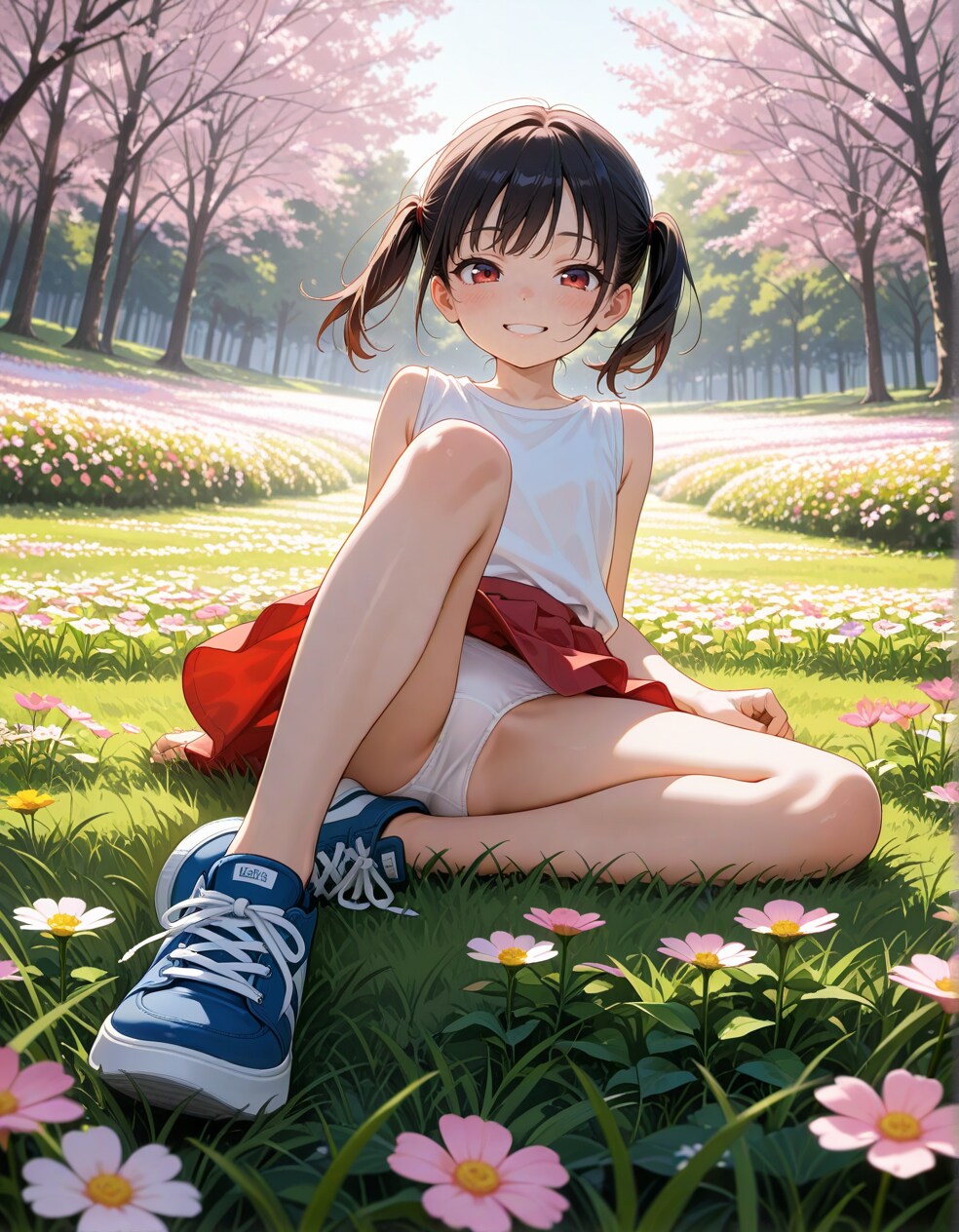 花畑の元気少女・リラックス
