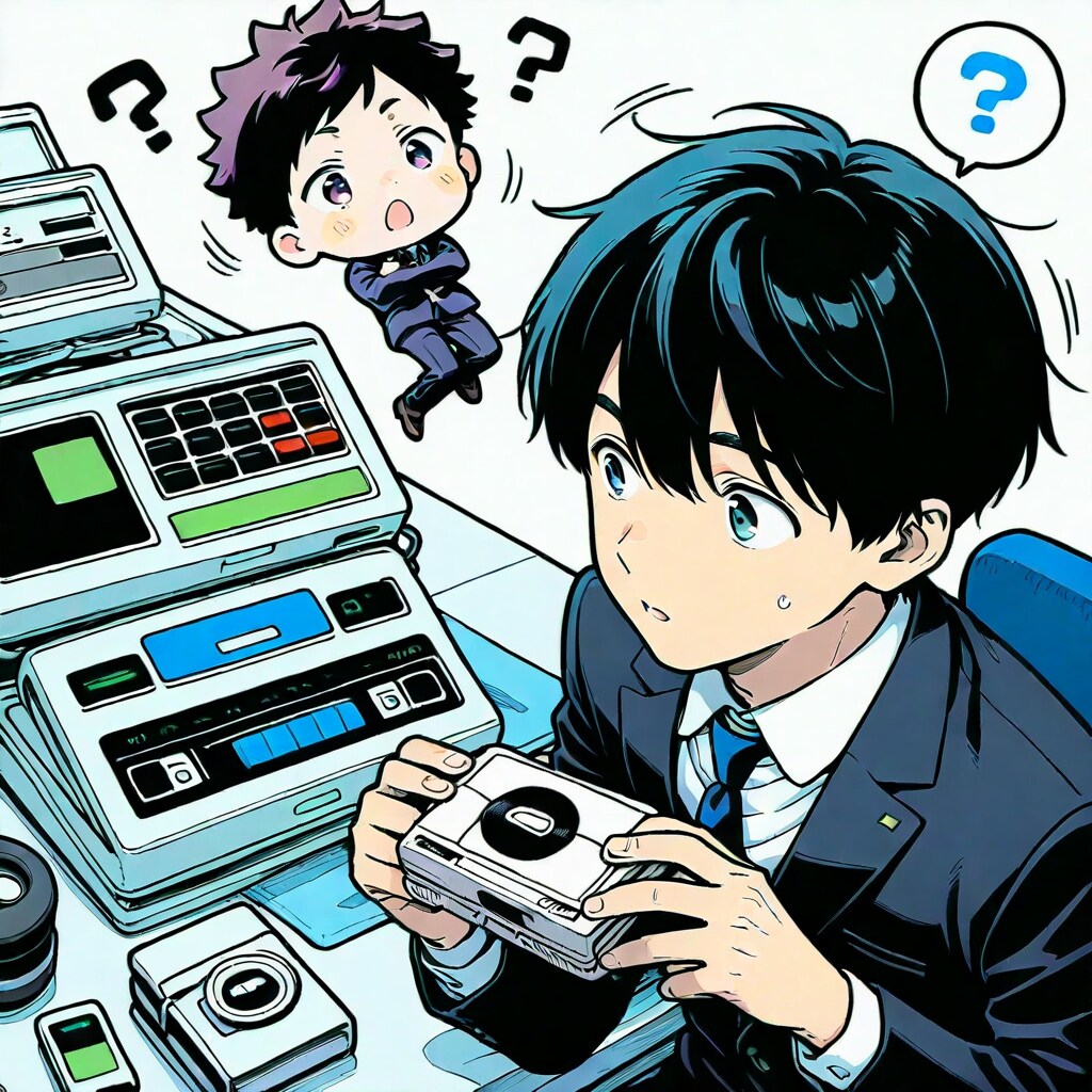 メカに困惑サラリーマン