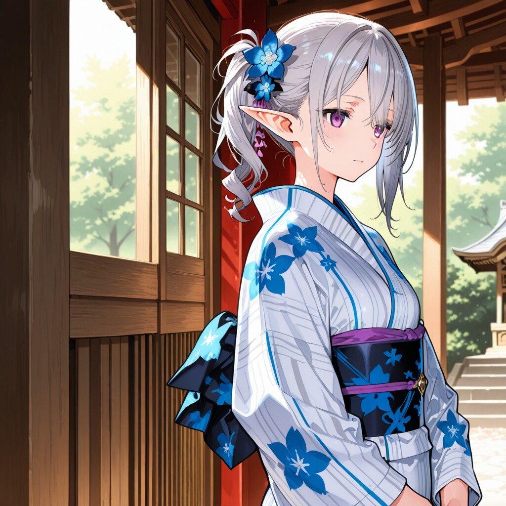 エルフさん、着物に挑戦 | の人気AIイラスト・グラビア