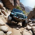 岩場を走るジープ 5枚目