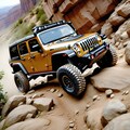岩場を走るジープ 2枚目