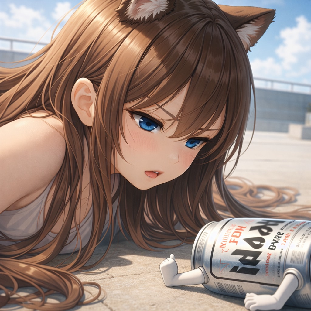 野獣の眼光を向ける小さな女の子