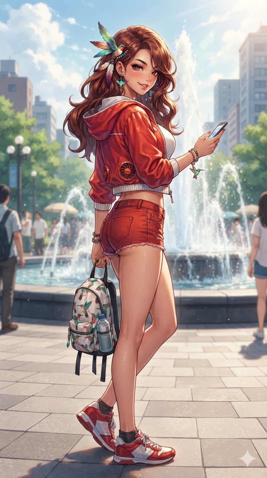 ハチドリ擬人化(空調服)