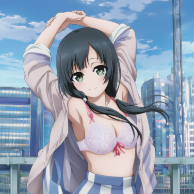 屋上ストレッチ