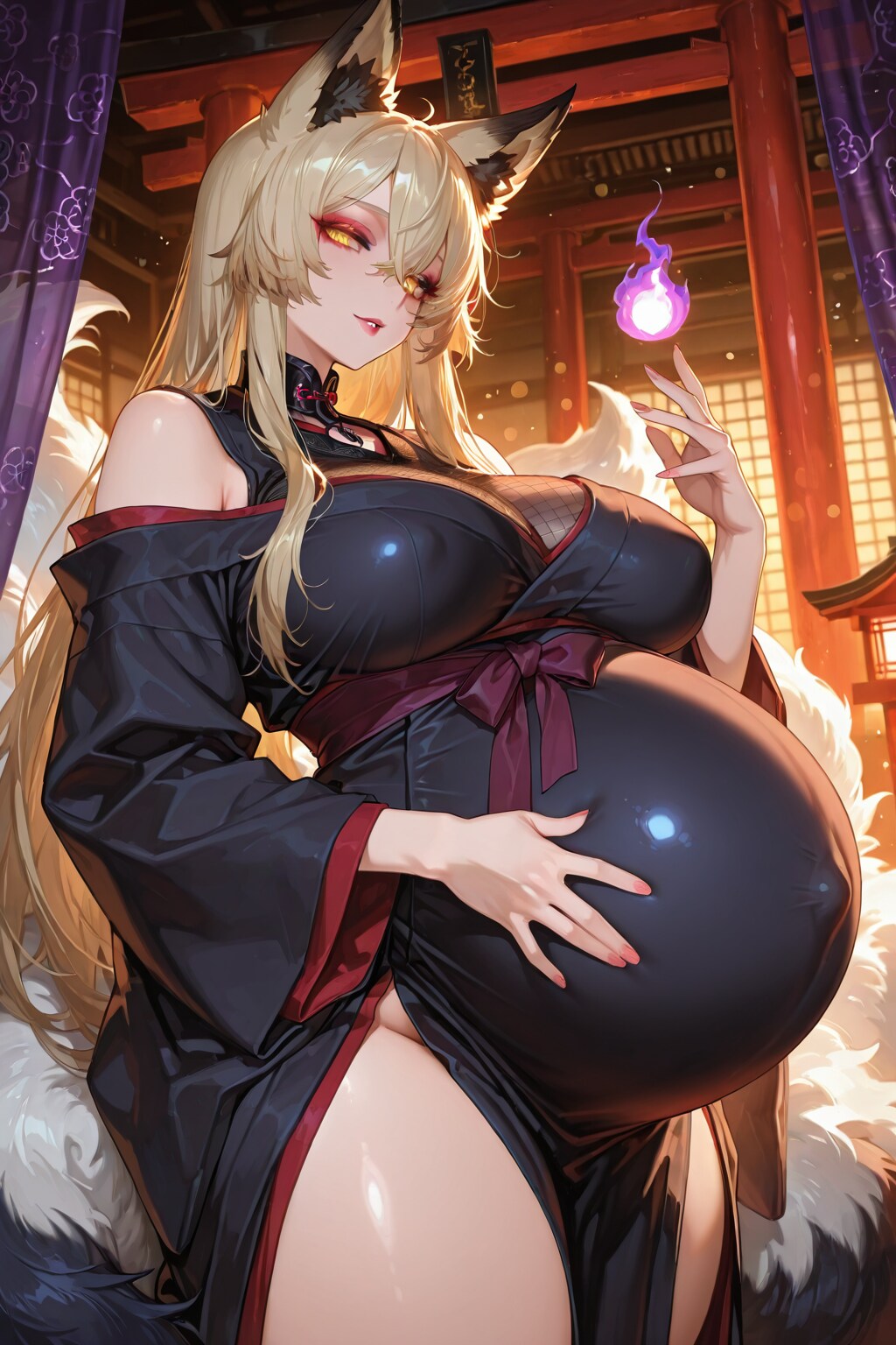 🦊【闇堕ち妊婦】黒九尾のイナリ