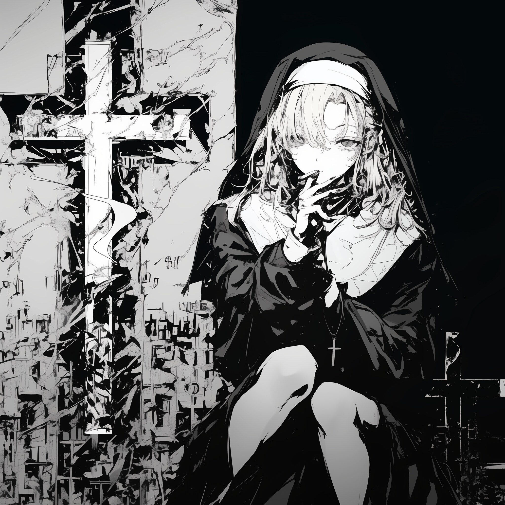 建造物の物陰で | の人気AIイラスト・グラビア