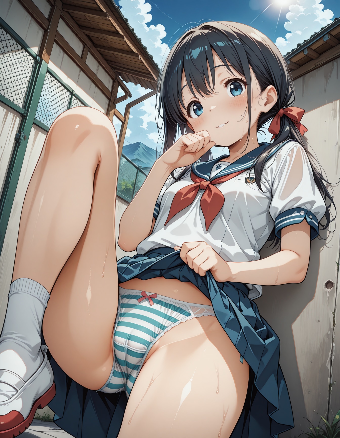 屋上で先生と…