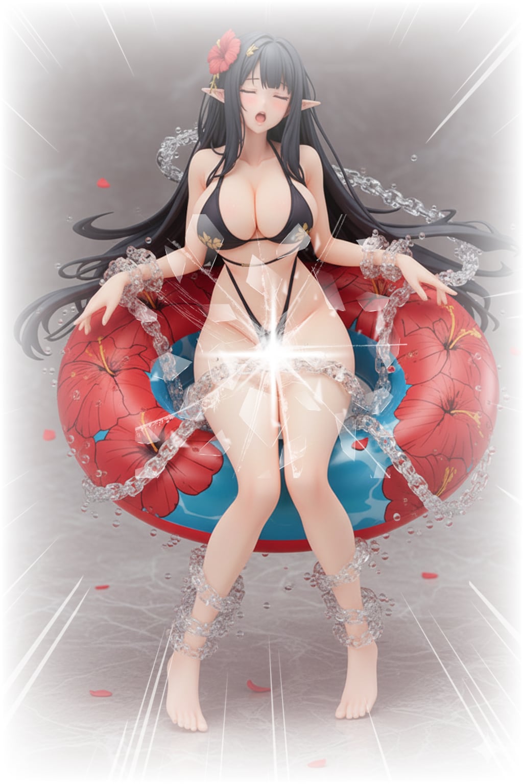 カードから召喚された悪のハイレグ美少女怪人を新たな必殺技！「ザー〇ン・ミルク・ハートアタック」で倒せ！（フィギュアでやられシリーズ）