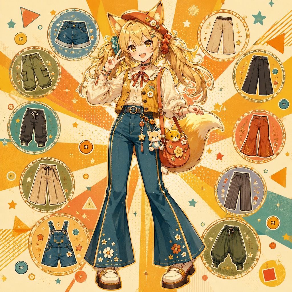デニムショート&フレア