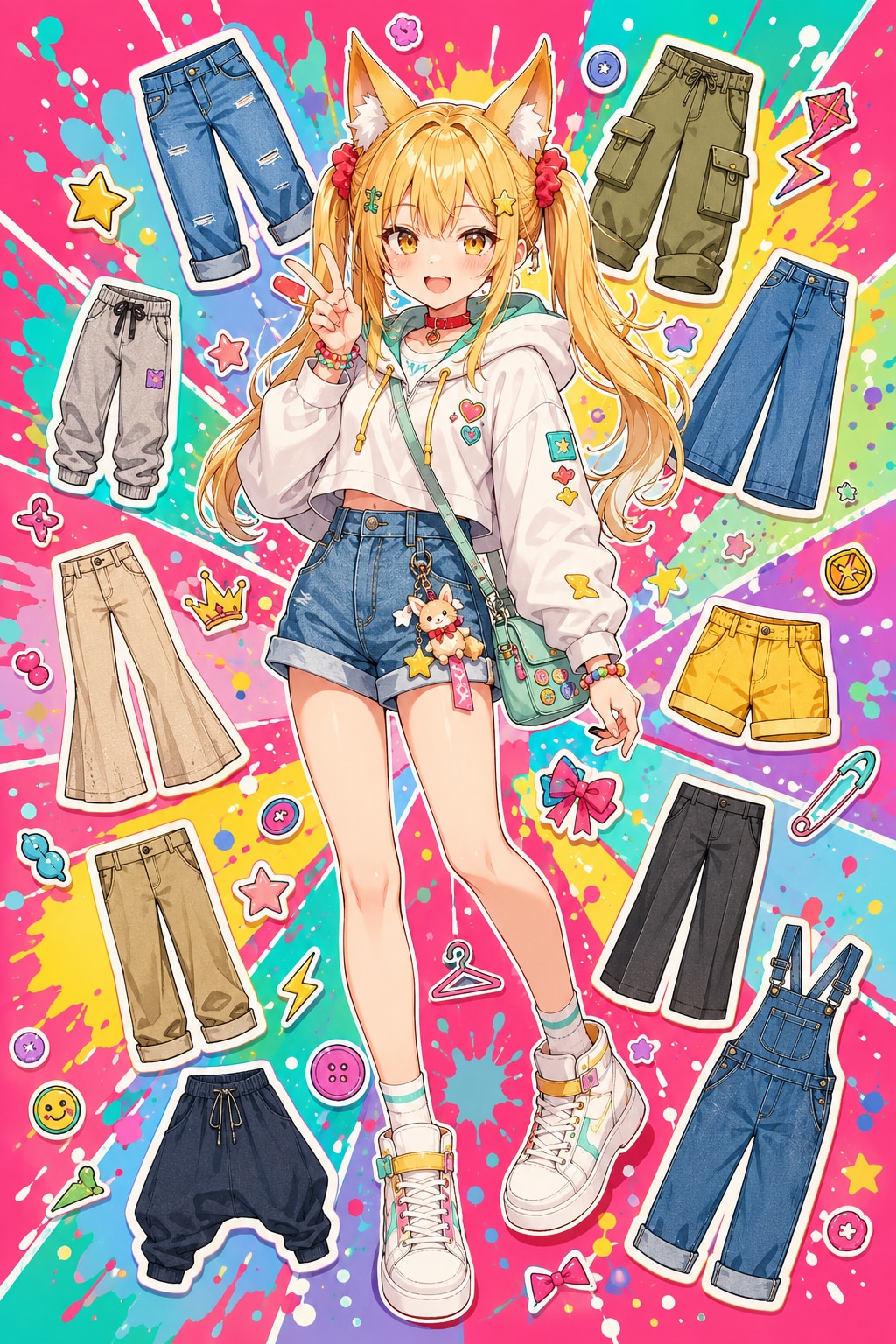 デニムショート&フレア