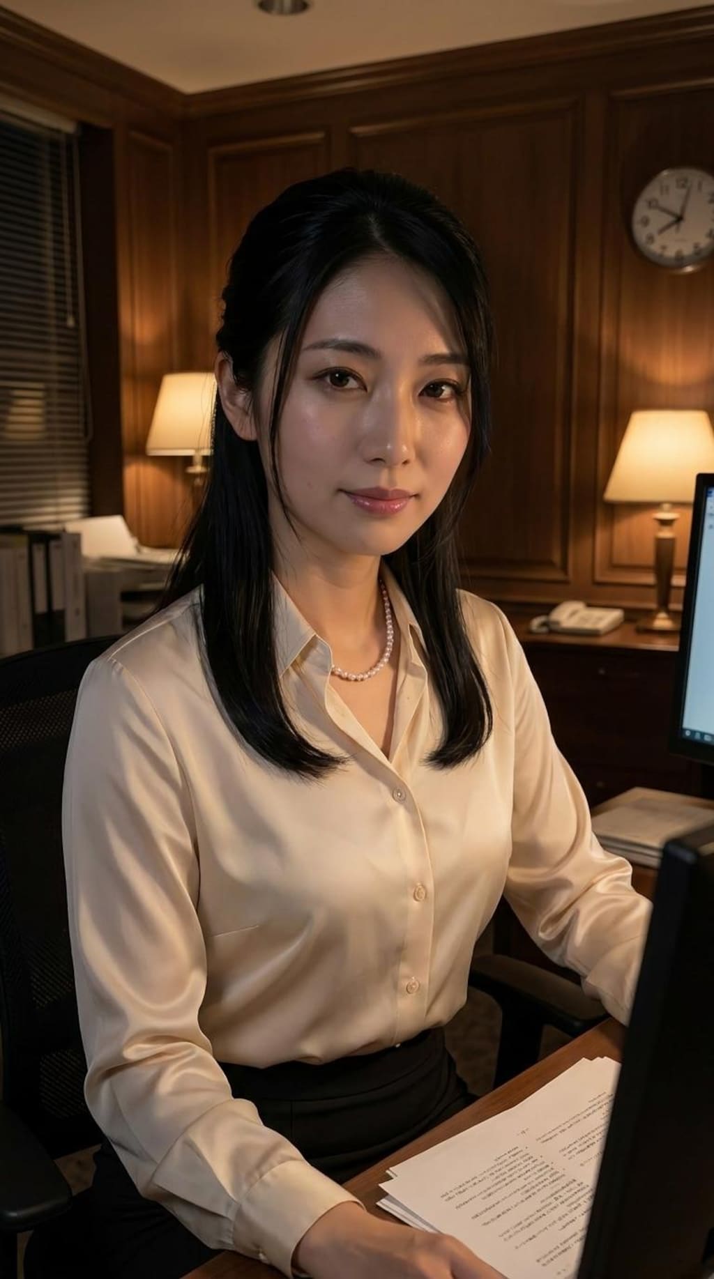 【６枚】月曜、21時のオフィス。「今夜は、帰してくれないんですか…？」