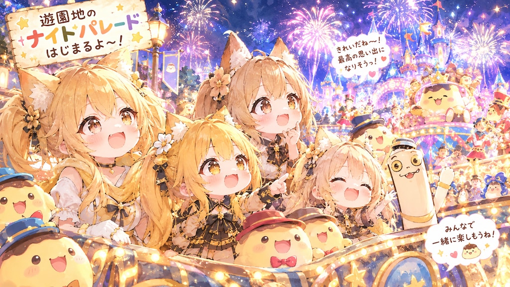 【第2回・プリンの日】狐家族の異世界ナイトパレード