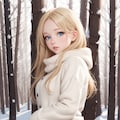 雪の中の少女 2枚目