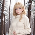 雪の中の少女 4枚目