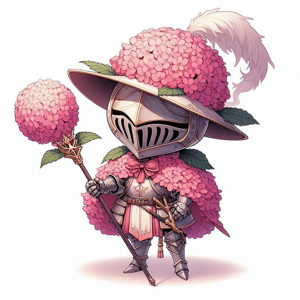 ピンクの紫陽花魔法騎士