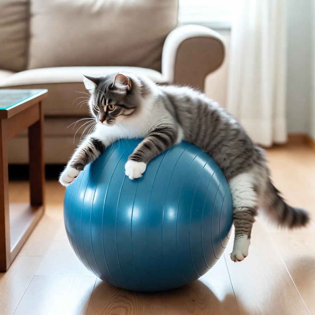 バランスボール猫