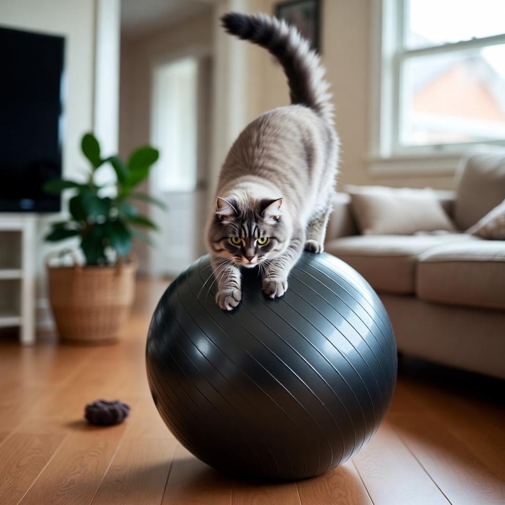 バランスボール猫